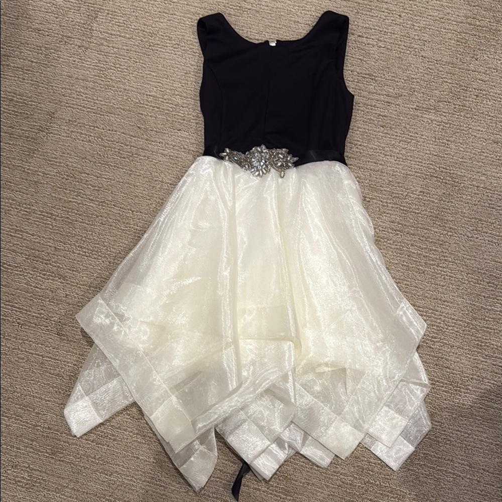 Elegant Black and White Kids Dress